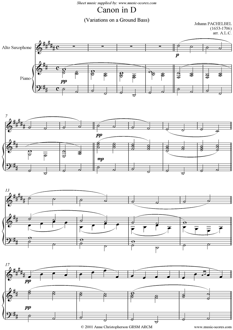 alto sax sheet music lookalike